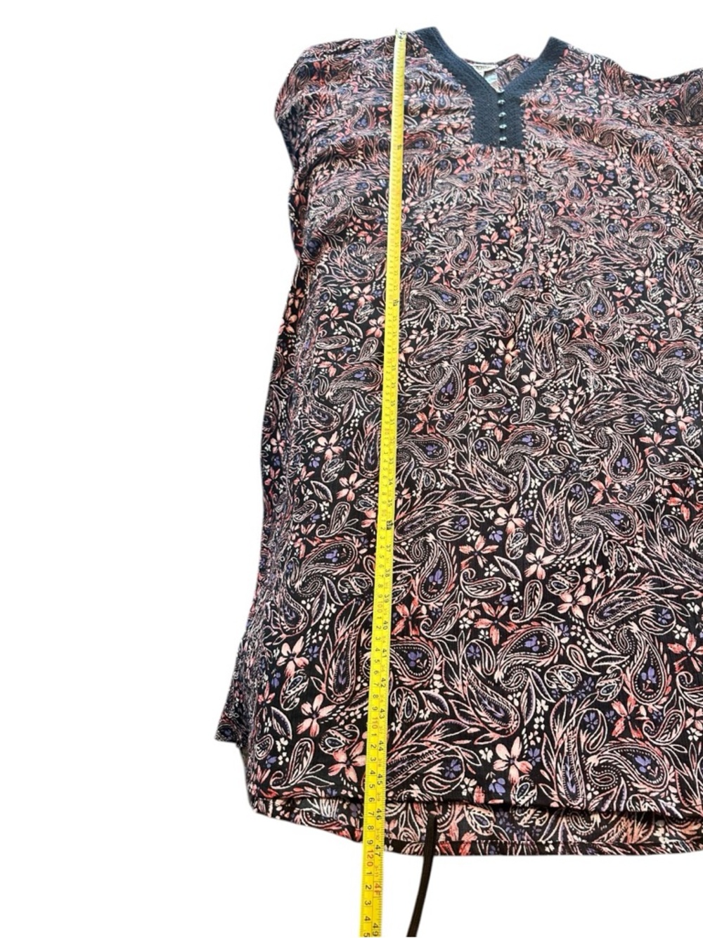 Expressions Catalog Paisley Boho Dress 2X NWOT 100% Cotton Lace Trim Midi/maxi - Picture 5 of 12
